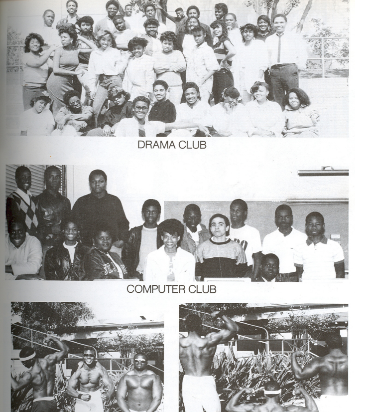 Washington Prep Drama Club and Computer Club group photos in black and white yearbook style