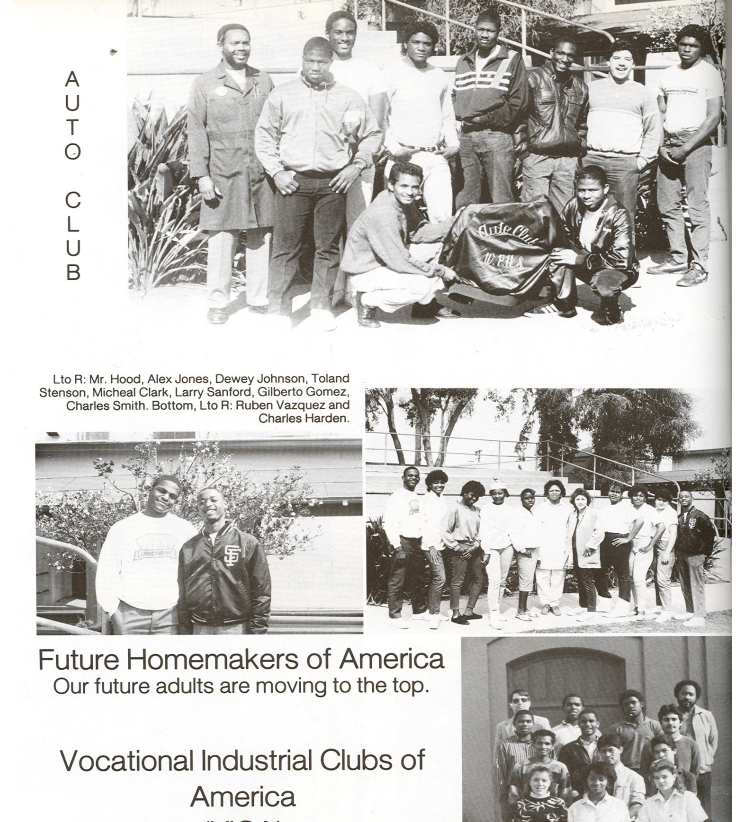 Auto Club and Future Homemakers of America Vocational Industrial Clubs group photos in black and white
