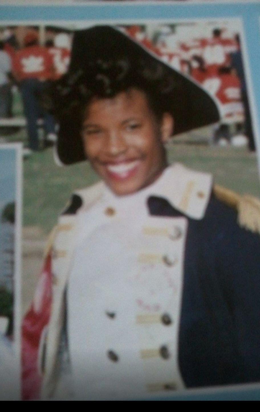 Student in Washington Generals uniform at school event