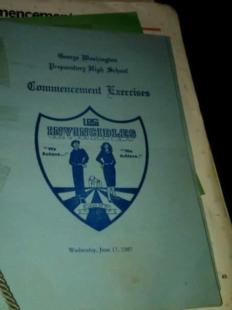 George Washington Preparatory High School Commencement Exercises program cover, June 17, 1987