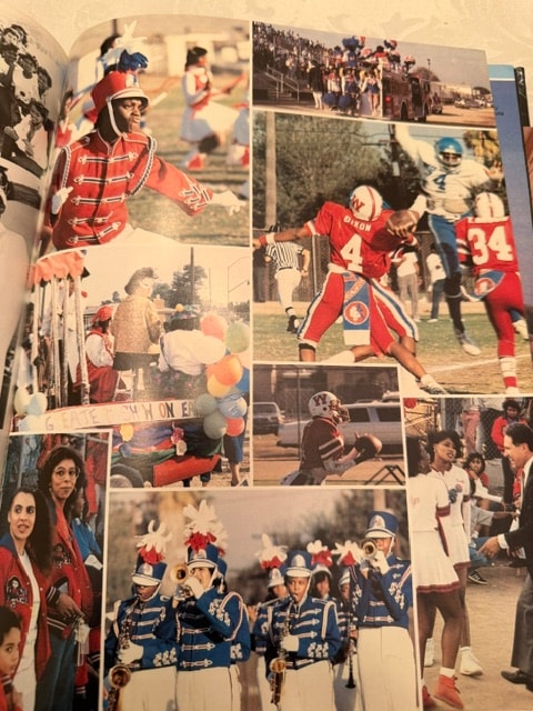 Collage of Washington Prep spirit photos featuring the marching band, football action, and homecoming festivities
